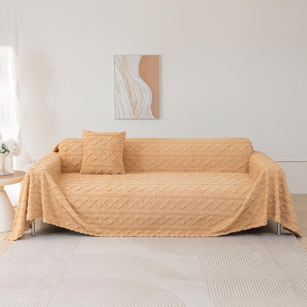 Kašmírová deka na pohovku ve tvaru diamantu Jednobarevná Zimní Zesílená Pletená S třásněmi Deka Kancelářská Dřímací Žakárová Přehoz na pohovku