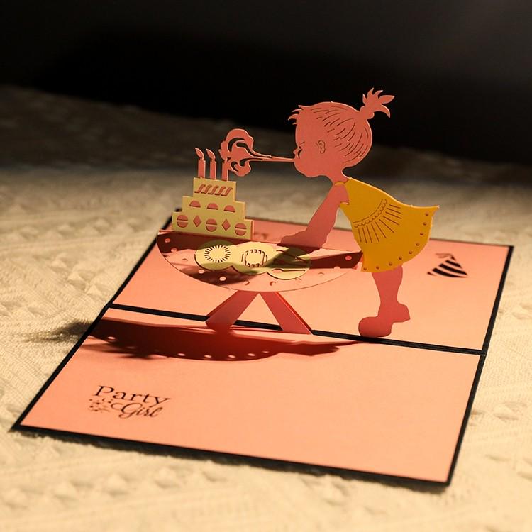 Biglietto di Buon Compleanno Luminoso 3D con Musica e Busta