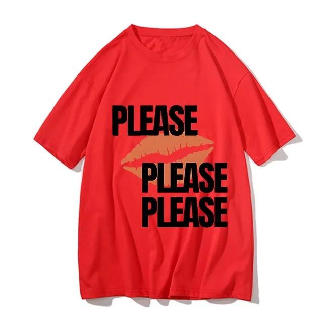 

Women Cotton Summer Tees Please Please Please Song Tshirts Sabrina Carpenter Singer Graphic Teeshirt Lip Printing Top Unisex 4XL