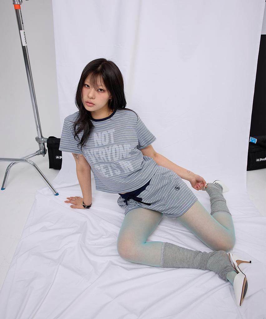 EEERRR Not Everyone Stripe Set-Up Short Pants (Skyblue)
