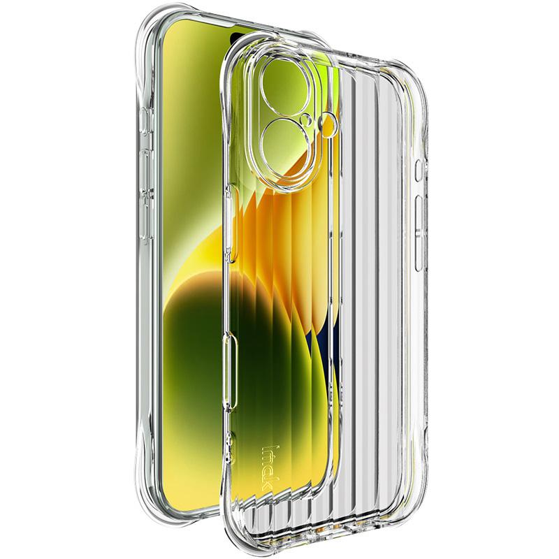 

IMAK For iPhone 16 Case Corrugated Texture Airbag Protection TPU Phone Cover