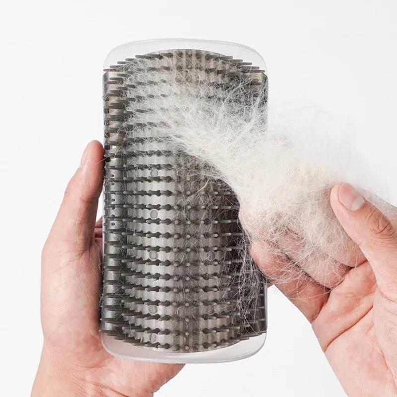 Cat Self Combing Corner Scrubber Groomer Detachable Comb Dogs Cat Brush Hair Shedding Trimming Massager with Catnip Glue Suit