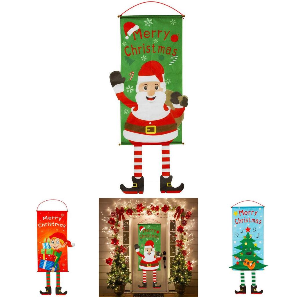 Hochwertige Weihnachts-Veranda-Türbanner-Flagge für Heimdekoration