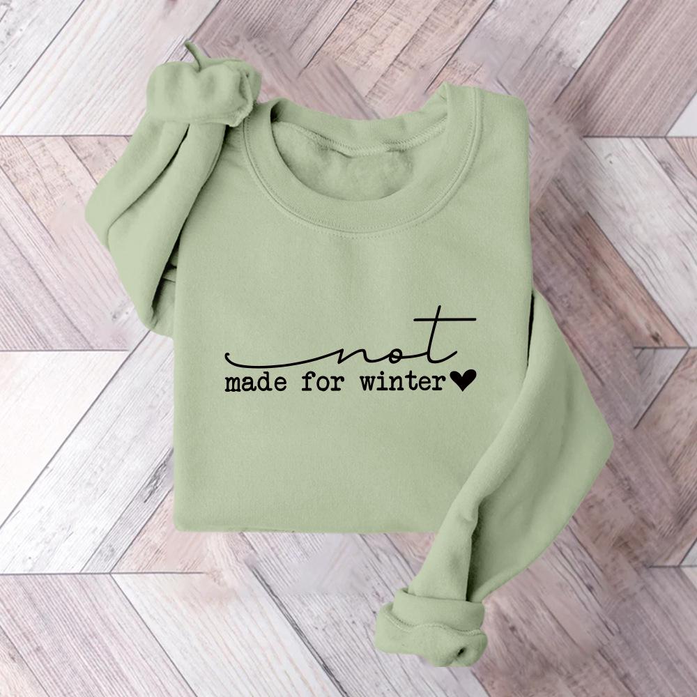 Women's Winter Unfit Simple Loose Fleece-Lined Pullover Hoodie