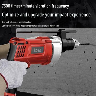 High-Power Impact Electric Drill with Stepless Speed Adjustment - Handcraft-Grade Tool for Walls & Household Projects