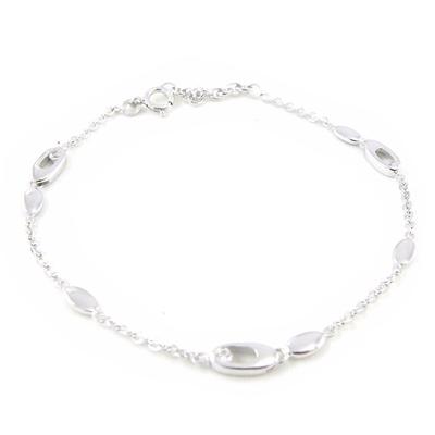 [H3283] – Weißes „Câlin“-Silberarmband