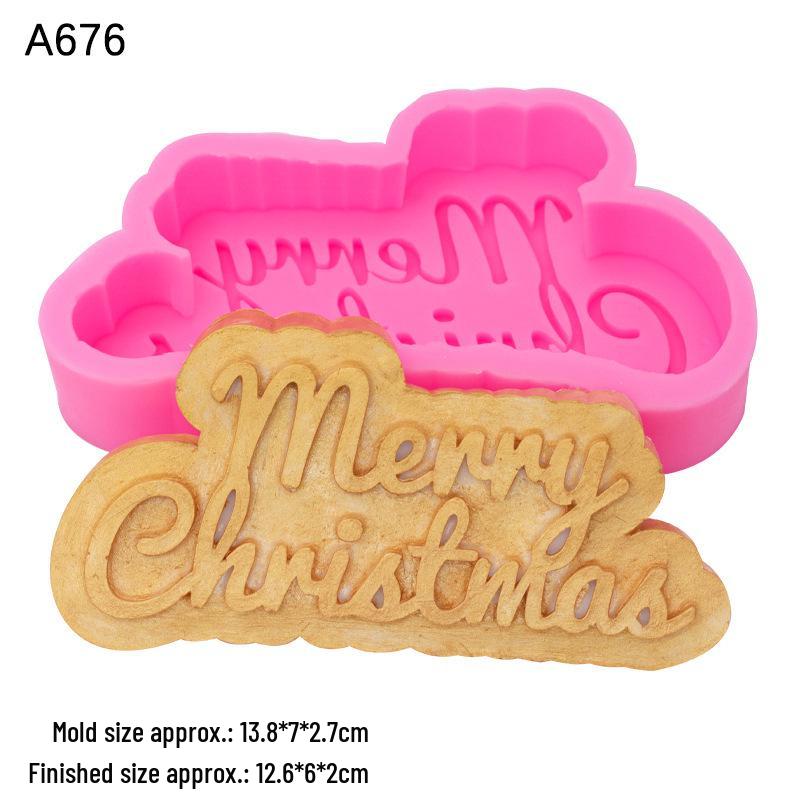 Merry & Happy Christmas Greeting Card Silicone Mold for Handmade Soap and Scented Candle