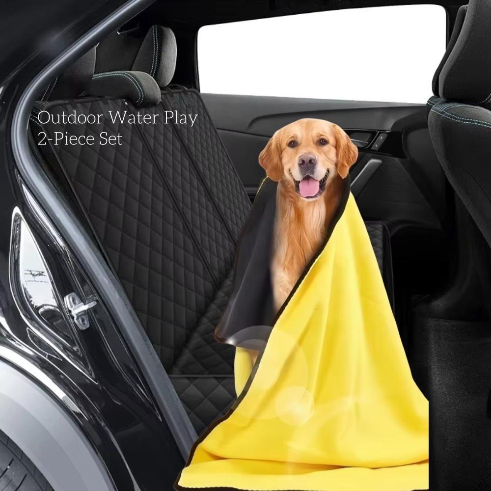 Pokrowiec ochronny na tylne siedzenie samochodu dla psa Wodoodporny, odporny na zabrudzenia pokrowiec na siedzenie dla zwierząt Czarny pasek na ramię Hamak Materac podróżny dla zwierząt