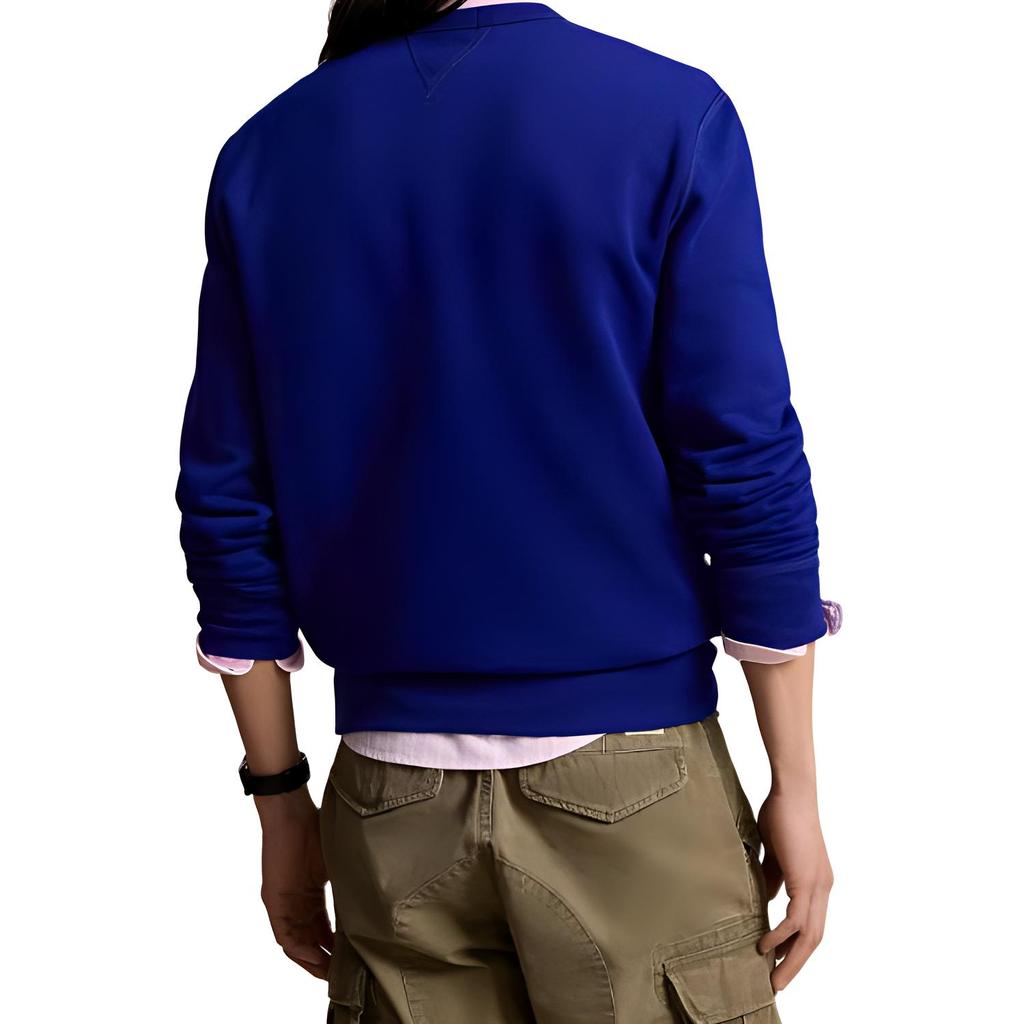 Polo Ralph Lauren Logo Embroidered Crew Neck Pullover Drop Shoulder Long Sleeve Sweater Men Sweater Blue 710766772-014