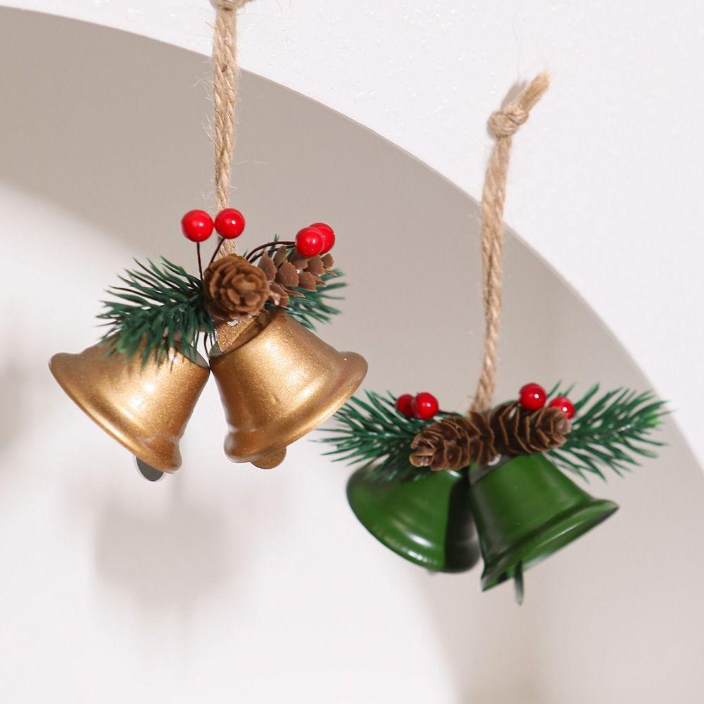 Iron Christmas Tree Pendants Double Horn Xmas Tree Decorations  Seasonal Decor