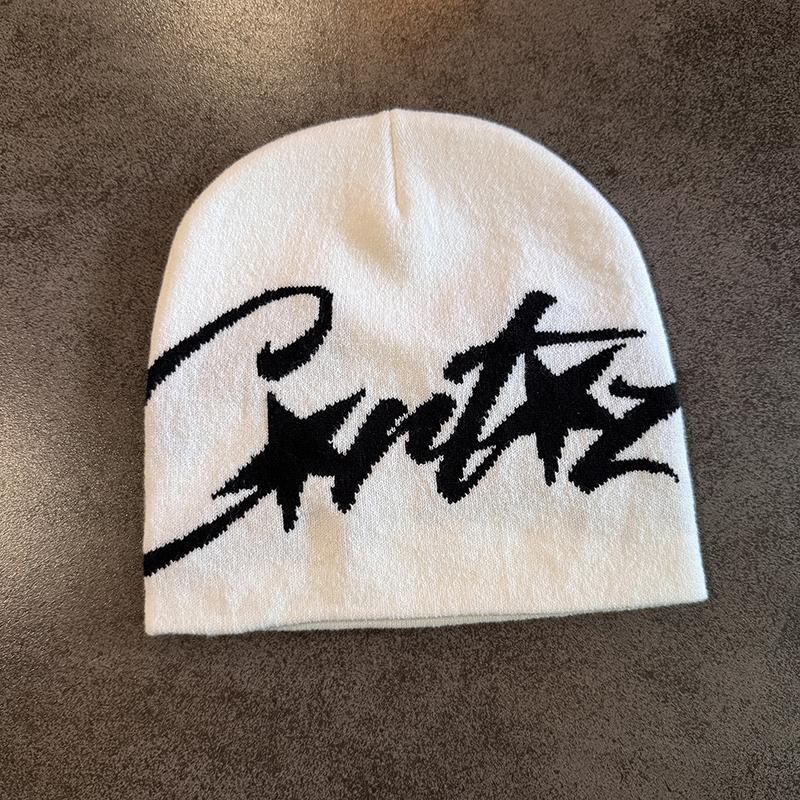 Street Letter Contrast Color Wool Knitted Hats Autumn Winter Warm Y2K Hip Hop Cap Accessory