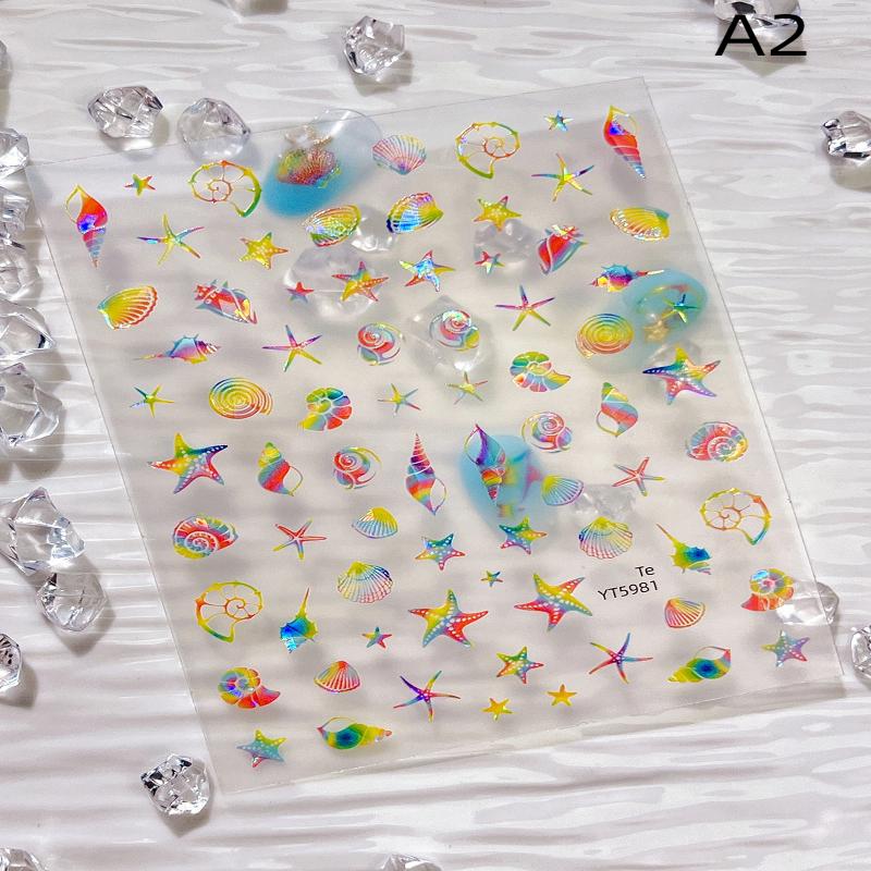

Relief Nail Art DIY Nail Decorations Nails DIY Colorful Shells Ocean Nail Stickers Relief 3D Nail Appliques Adhesive Sliders