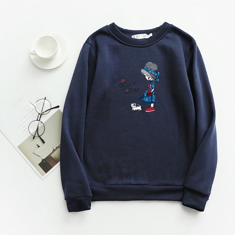 

TWINFLAMES Новая толстовка с капюшоном для женщин, свободный свитшот с длинным рукавом, с принтом и воротником O, свободный повседневный джемпер с длинным рукавом 4XL темно-синий