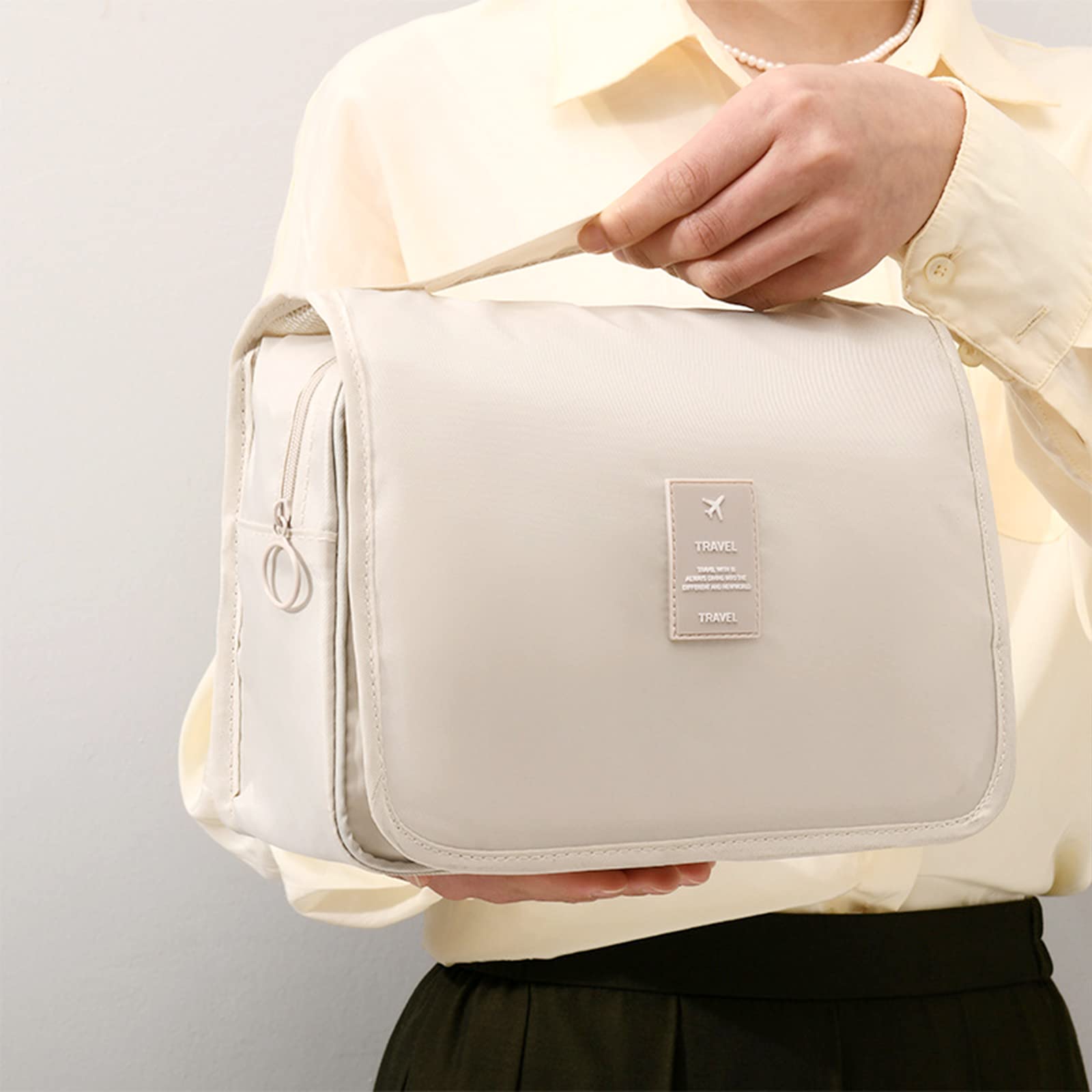 

Подвесная косметичка, дорожная косметичка для женщин, портативный складной органайзер для косметики, косметичка для девочек, водонепроницаемая сумка для душа, 1 шт. светло-желтого