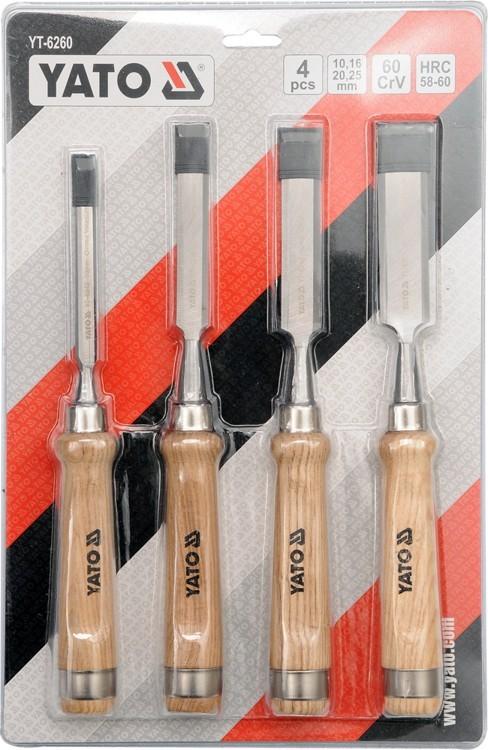 Set of Crv Wood Chisels 10-16-20-25mm YT-6260 YATO
