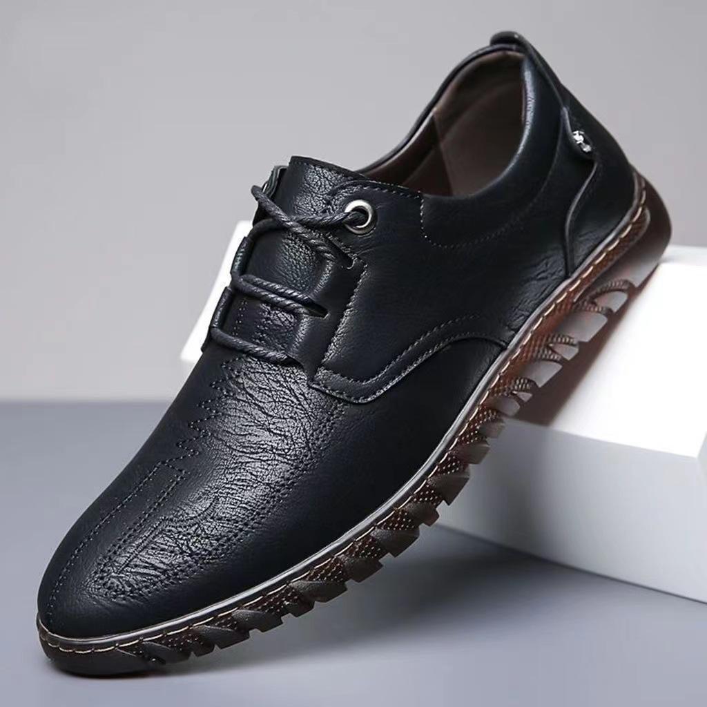 Leather Shoes Spring and Autumn New One-pedal Driving Walking Casual Shoes Soft Surface Soft Sole Daily Wear Business Men's Shoes