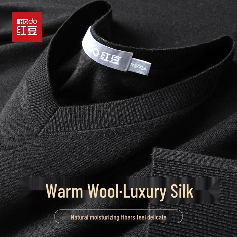 

Hodo Men s V-Neck Silk-Wool Blend Knit Sweater M (170/88A)
