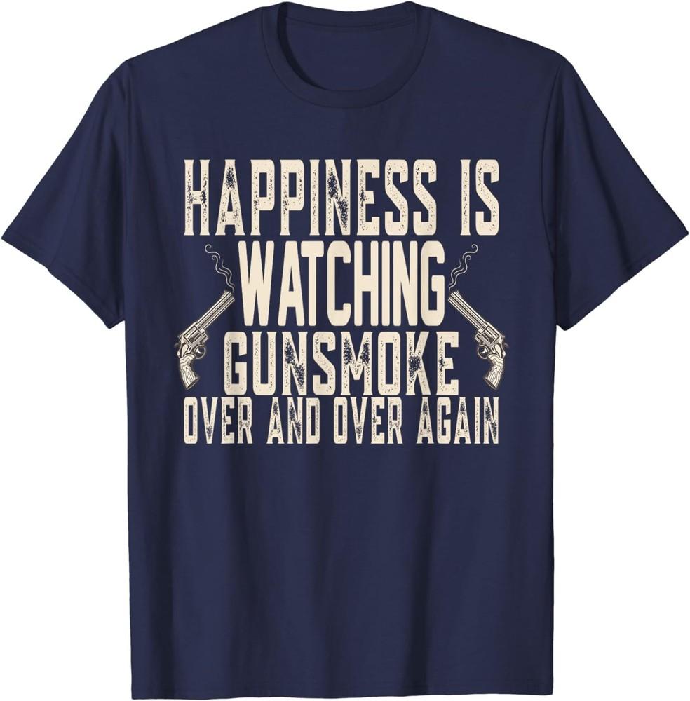 Happiness Is Watching Gunsmoke Over And Over again Cowboy T-Shirt Unisex T-Shirt XL
