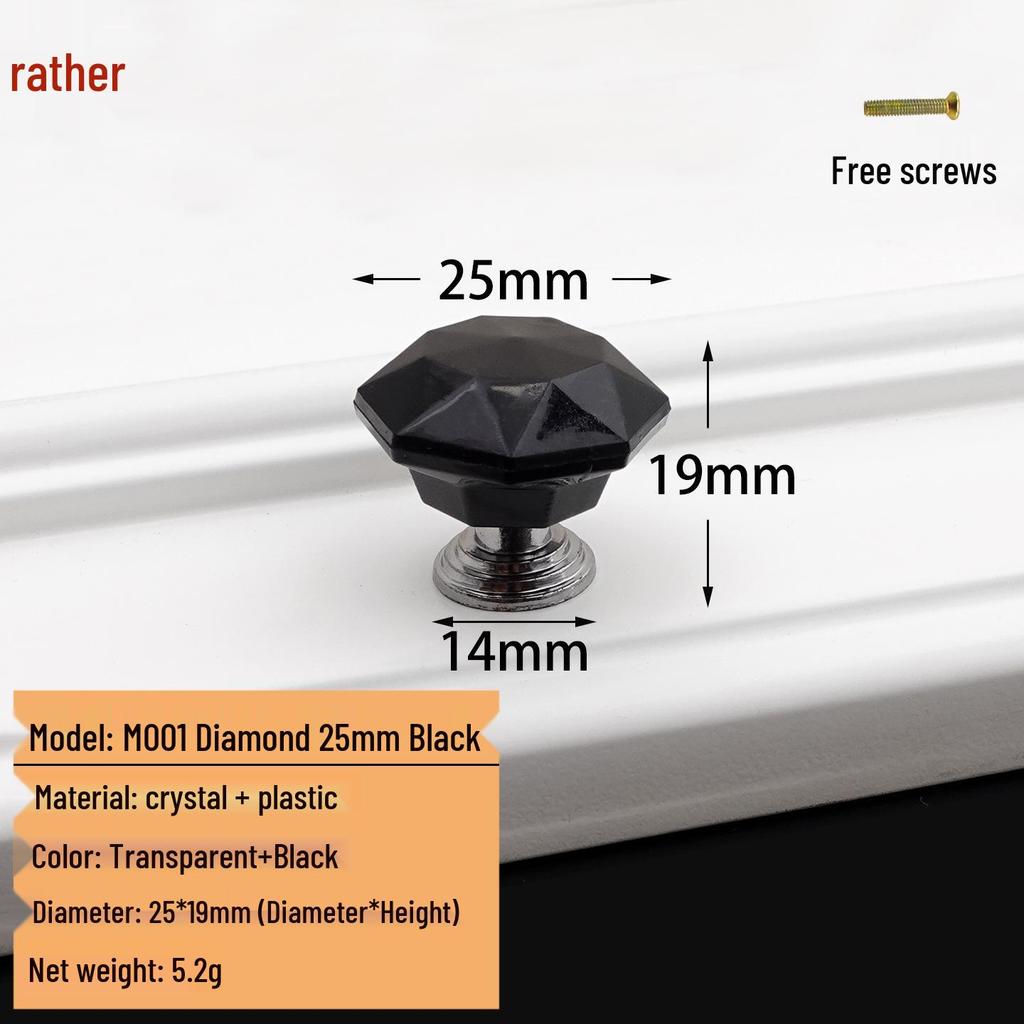 Crystal Clear Acrylic Knob: Single Hole Diamond Design for Pot Lids, Wardrobes, and Drawers