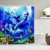 Underwater World Fish Turtle 3d Shower Curtains Ocean Dolphin Sea Scenery Fabric Waterproof Bath Curtain Bathroom Decor Screen
