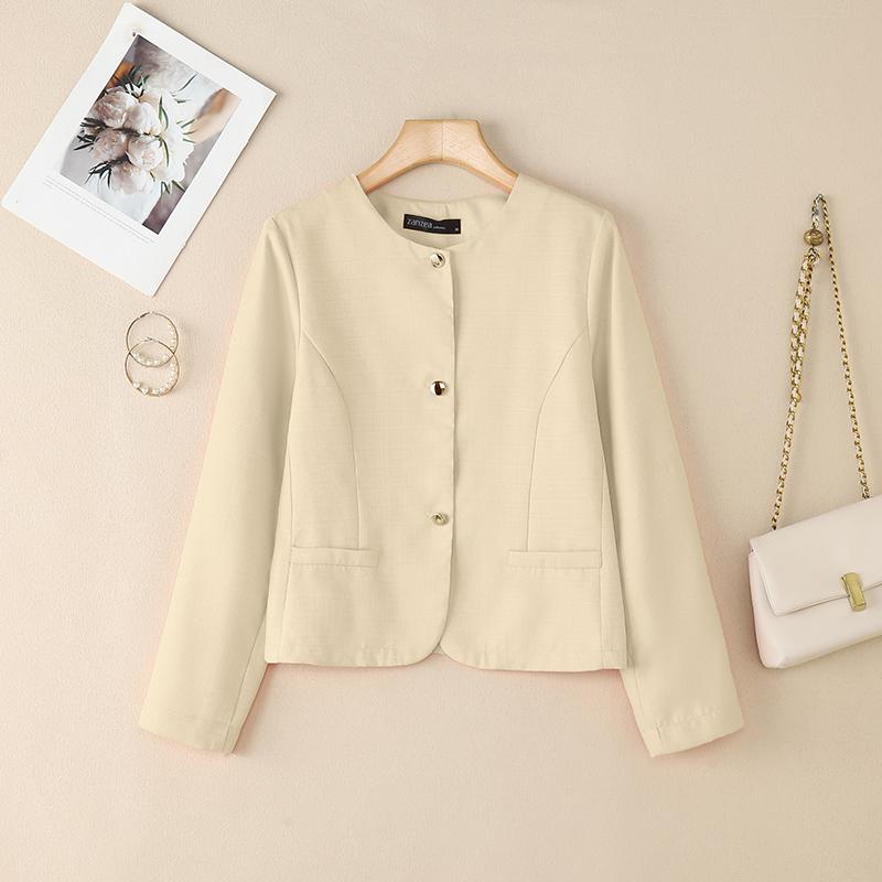 

ZANZEA Женский повседневный кардиган с круглым вырезом и длинными рукавами 5XL