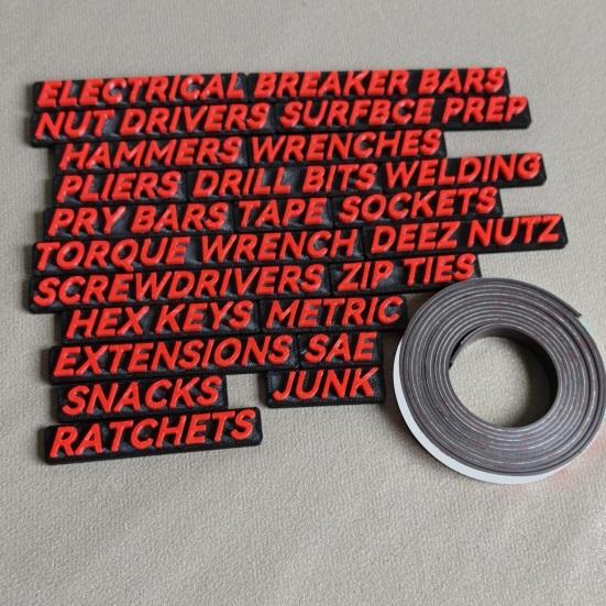 1 Set Toolbox Drawer Tags 3D Magnetic Tool Chest Organizer Labels Reusable Easy To Read Printing Mini Toolbox Drawers Organization Stickers