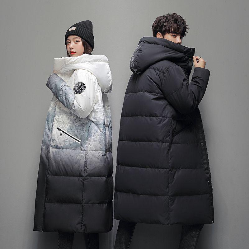 Men's and Women's 2025 Mid-Length Gradient Clearance Down Jacket - Thick, Warm, and Slimming Winter Coat for Couples