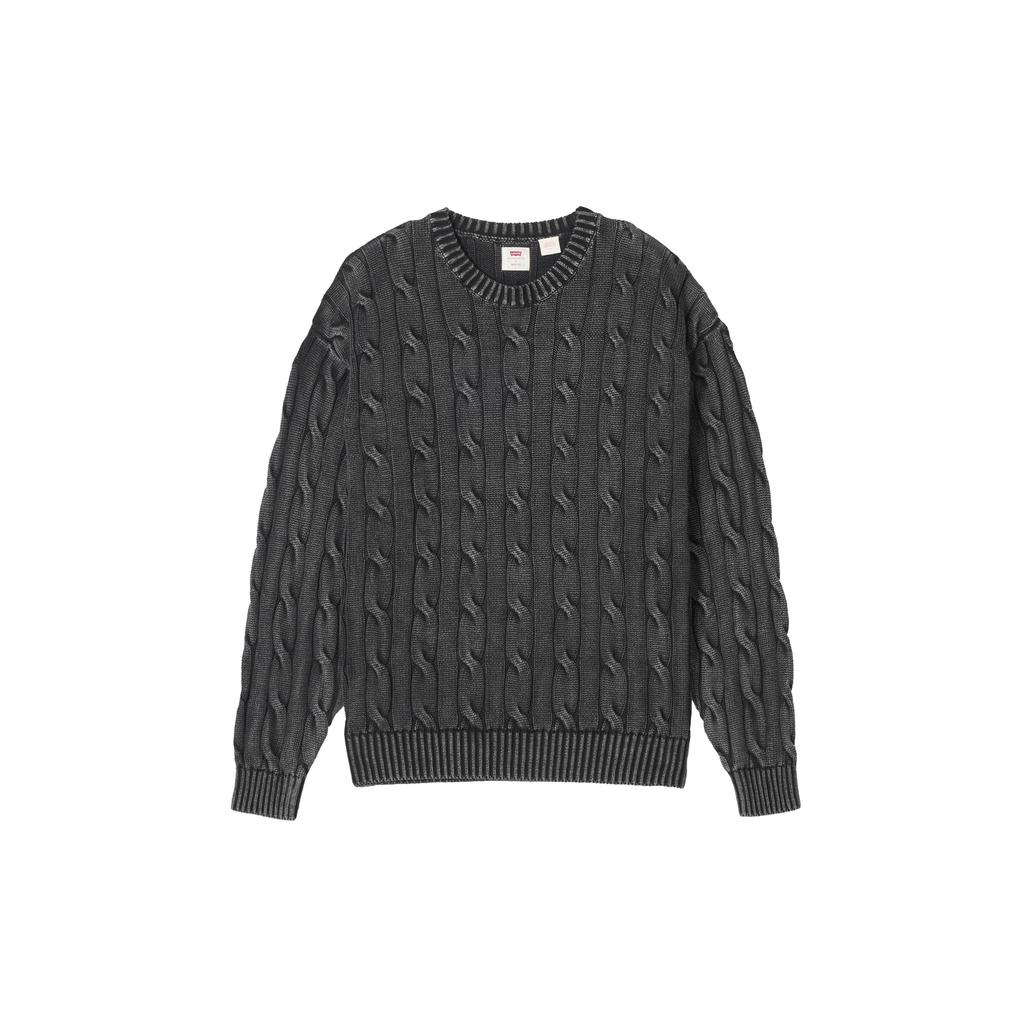 Levi's Men's Carmel Cable Crew Sweater Phantom Black 0058W-0002