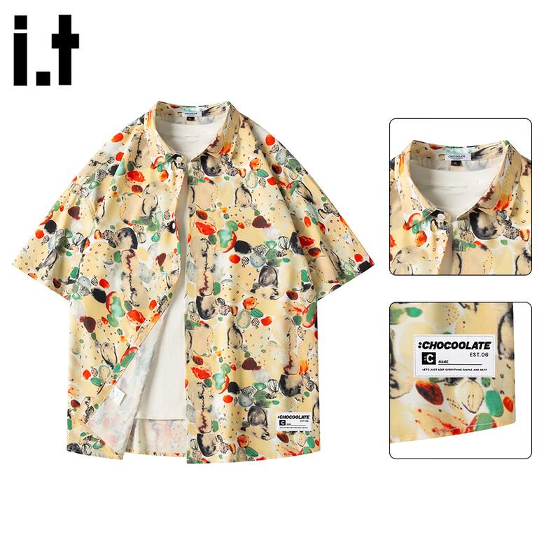 :CHOCOOLATE It Men s Summer Loose Fit Floral Short Sleeve Shirt XL