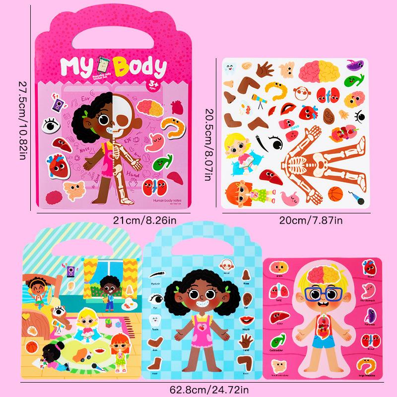 Children's sticker books Quiet books, early education concentration cultivation Repeated educational cognition sticker books Toys