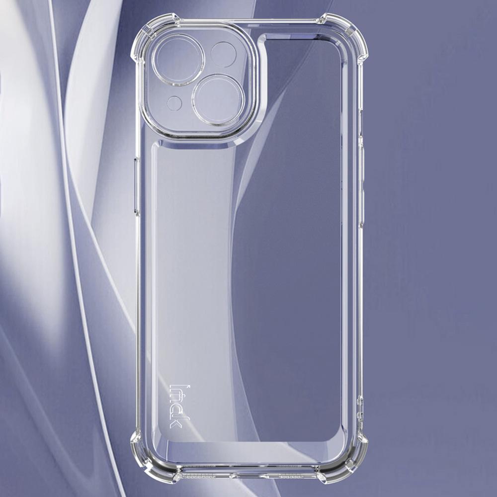 IMAK UX-4 Series For iPhone 15 Case Straight Frame Four Corner Shockproof Clear TPU Cover