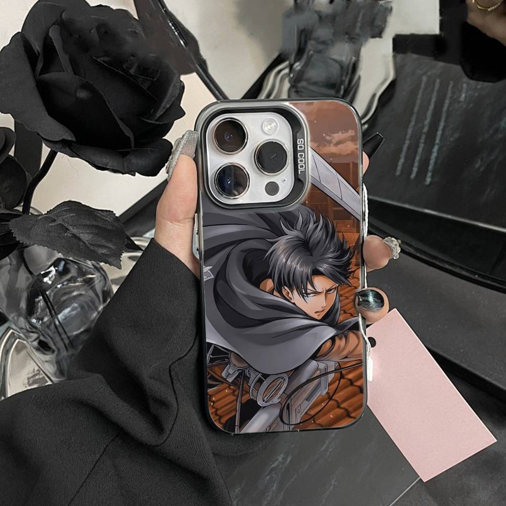 Attack On Titan Levi Ackerman Mobilskal För IPhone 16 17 15 14 12 13 Pro Max Svart Färg Stötsäkert Skydd