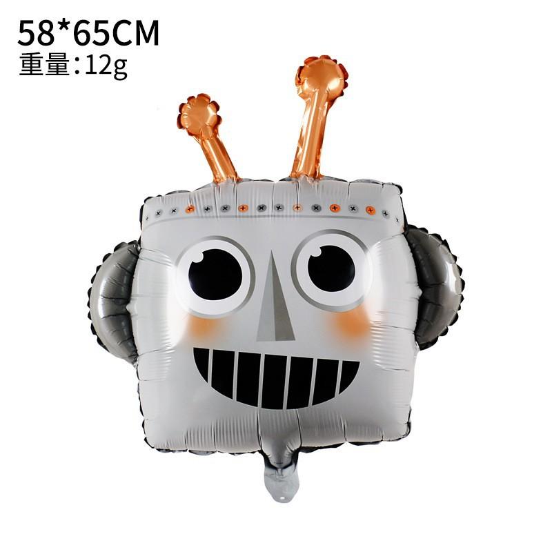Pioneer Robot Balloon Children'S Birthday Arrangement Decoration Science Fiction Mechanical Aluminum Film Balloon