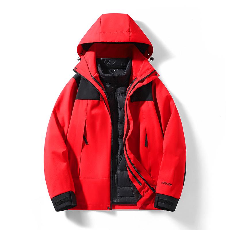 Teen Outdoor Colorblock 3-in-1 Waterproof Windbreaker with Detachable Hood