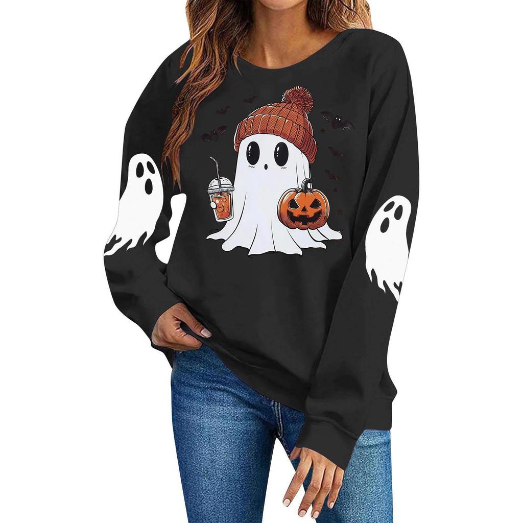 Women's Fashion Casual Halloween Hooded Sweatshirt for Festive Occasions