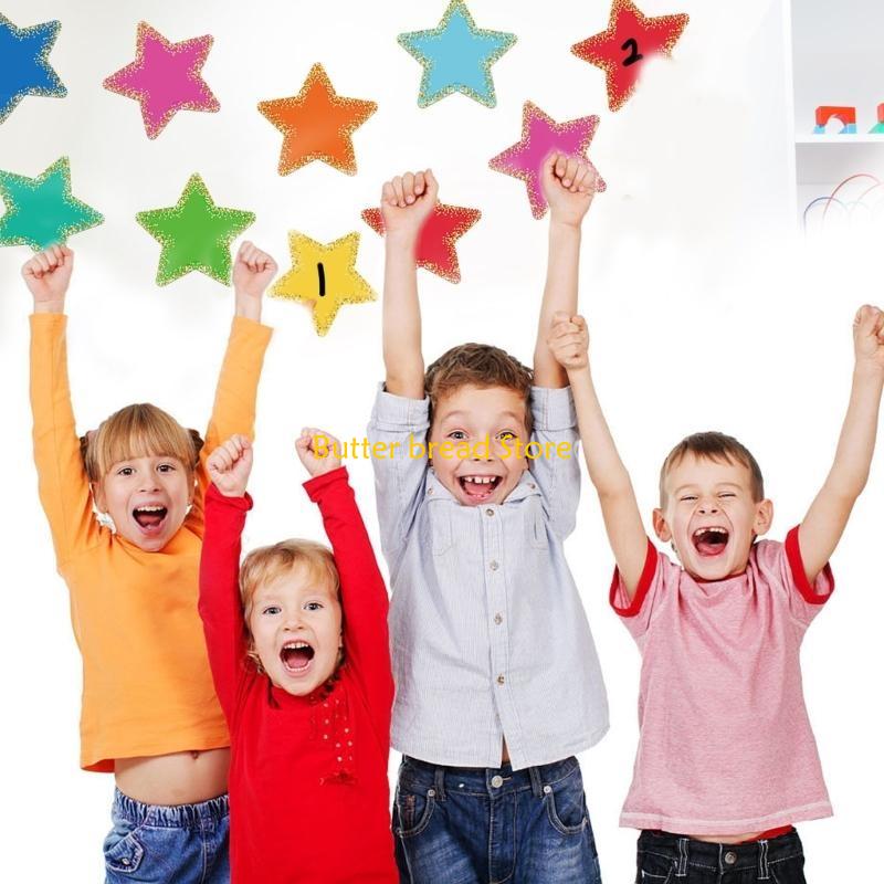 W89C 108Pcs Star Paper Cutouts for Classroom Bulletin Board Wall Decoration 5.5Inch