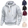 Men S Fleece Lined Half Zip Hooded Sweatshirt Loose Fit Plus Size