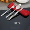 Kitchen Household Tableware 3Pcs/set Stainless Steel Fork Spoon Chopsticks Cutlery Set Portable Picnic Cutlery Set Accessories