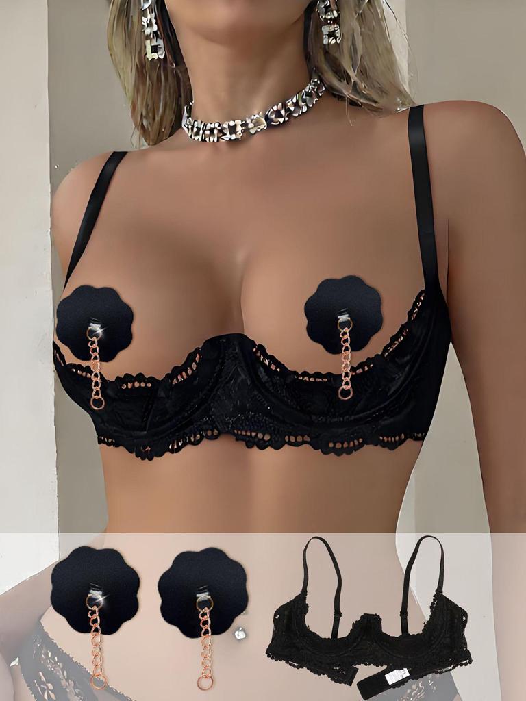 European & American Sexy See-Through Lace Bra - Anti-Sagging, Thin Design for a Flattering Fit