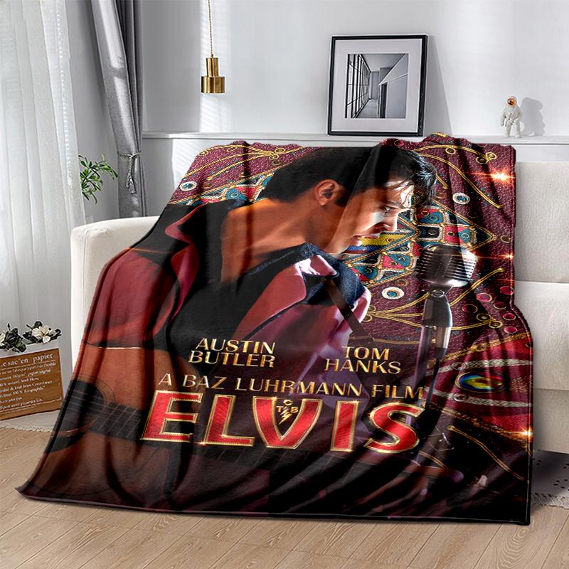 1pc Elvis Movie Poster Featuring Austin Butler and Tom Hanks print print blanket soft bedding sofa bedroom home decor fan goods q49