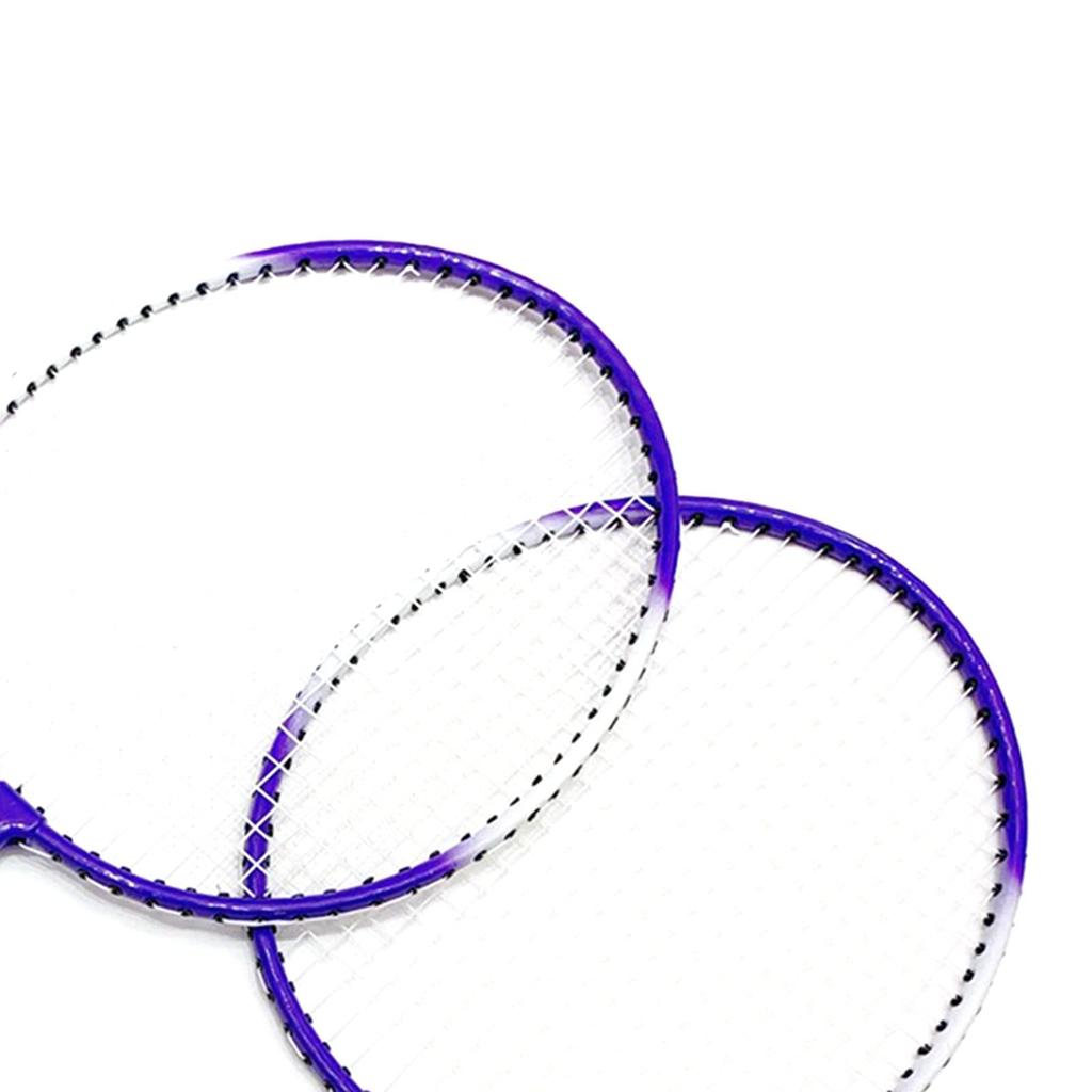Badminton Durable Badminton Racket Iron Bending School Use Racket, Set, Ultra-Lightweight Alloy, Resistant, (Purple)