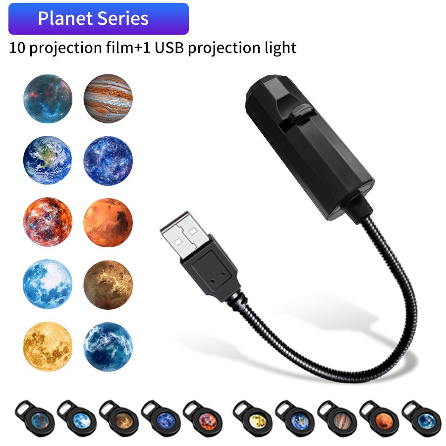 

USB Projection Lamp Planet/Halloween/Christmas Theme Indoor Ceiling Projection Night Lamp For Room Wall Decoration Festival Gift