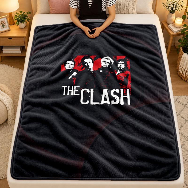 Flannel BlanketThe Clash Warm Soft Throw Blanket for Indoor Sofa Bed Living Room Use