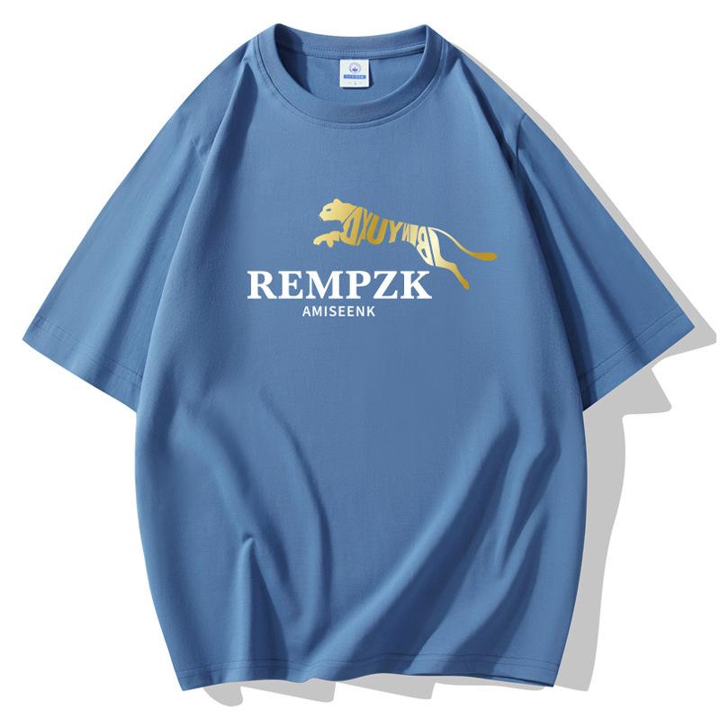 Golden Leopard Man's Short Sleeves Loose T-shirt 100% Cotton Casual Tee Size S-5XL