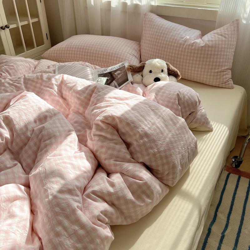 Pure Cotton Bedding Set Four-piece Set Skin-friendly Breathable and Comfortable Bed Sheet Quilt Cover Pillowcase