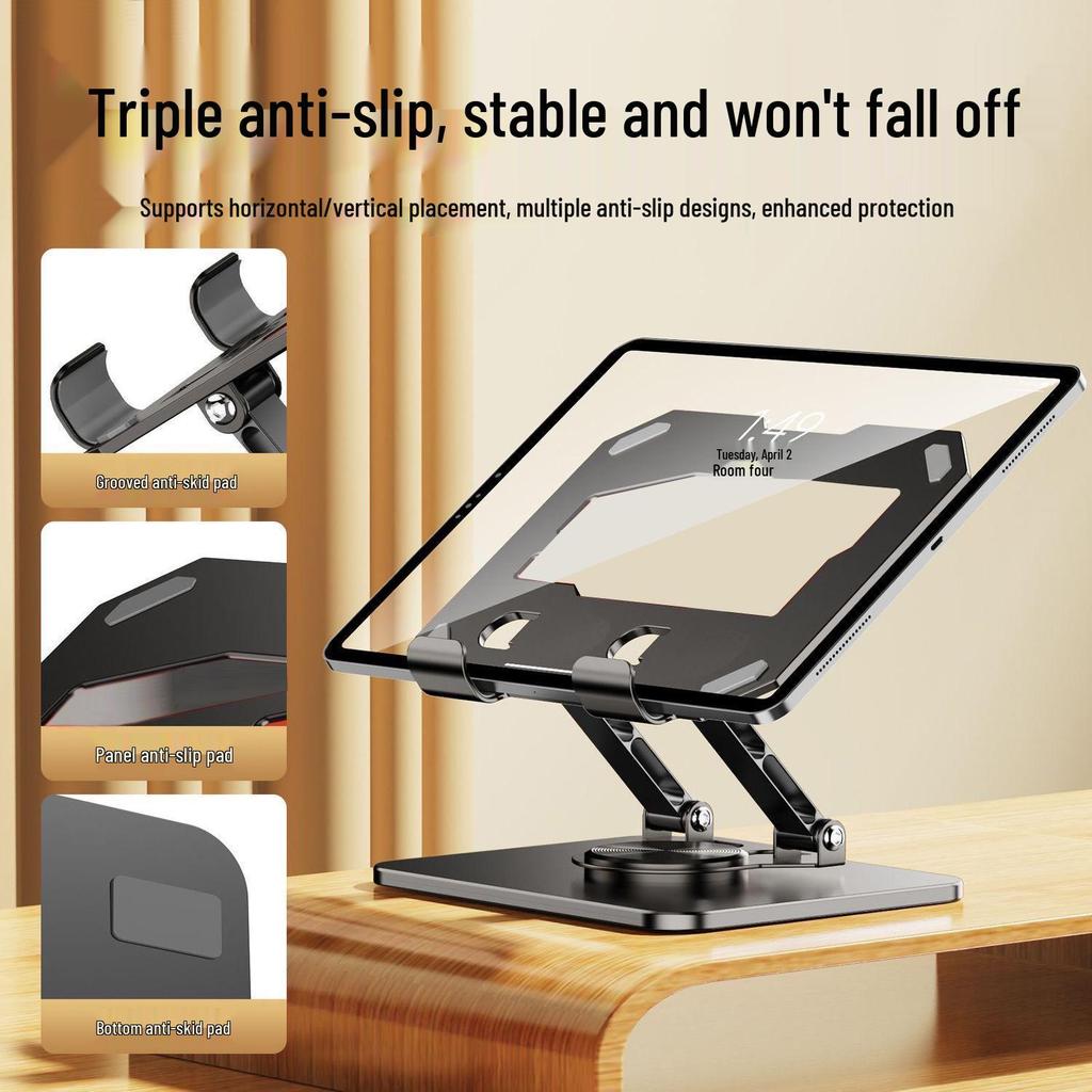 Universal Adjustable All-Metal Desktop Stand for Phones and Tablets