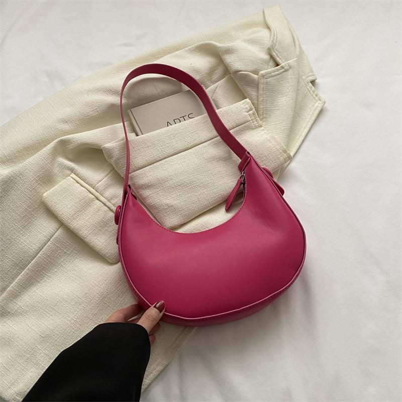 

Contemporary Chic Underarm Bag For Women With Spacious Design Soft Pu And Easy Zipper Closure маджента
