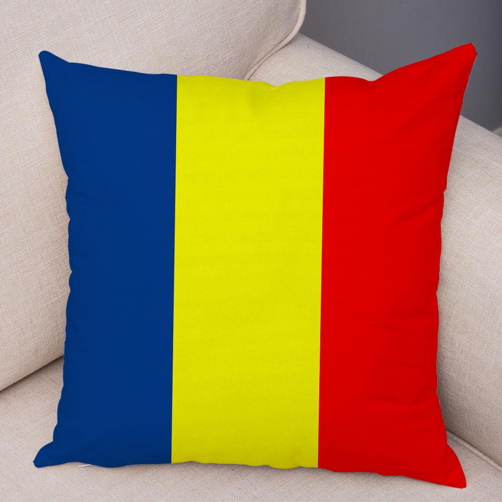 Style National Flag Cushion Cover for Sofa Home Car Decor Geometric Print Pillowcase Super Soft Plush Pillow Case Xcm