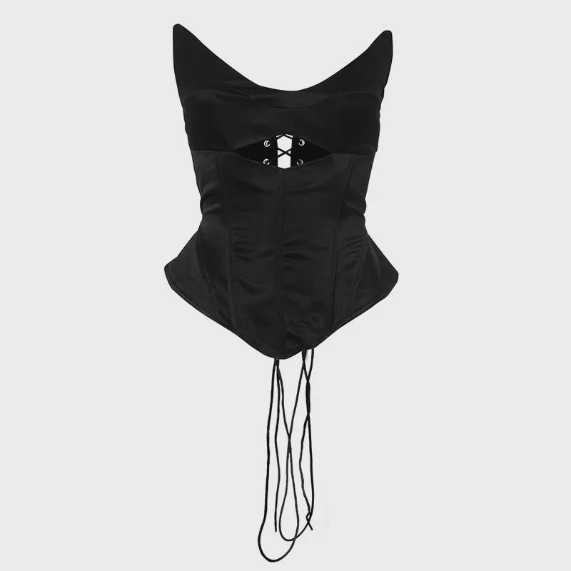 Sawadika Deep V Backless Hollow Tube Top - Sexy, Slim Fit