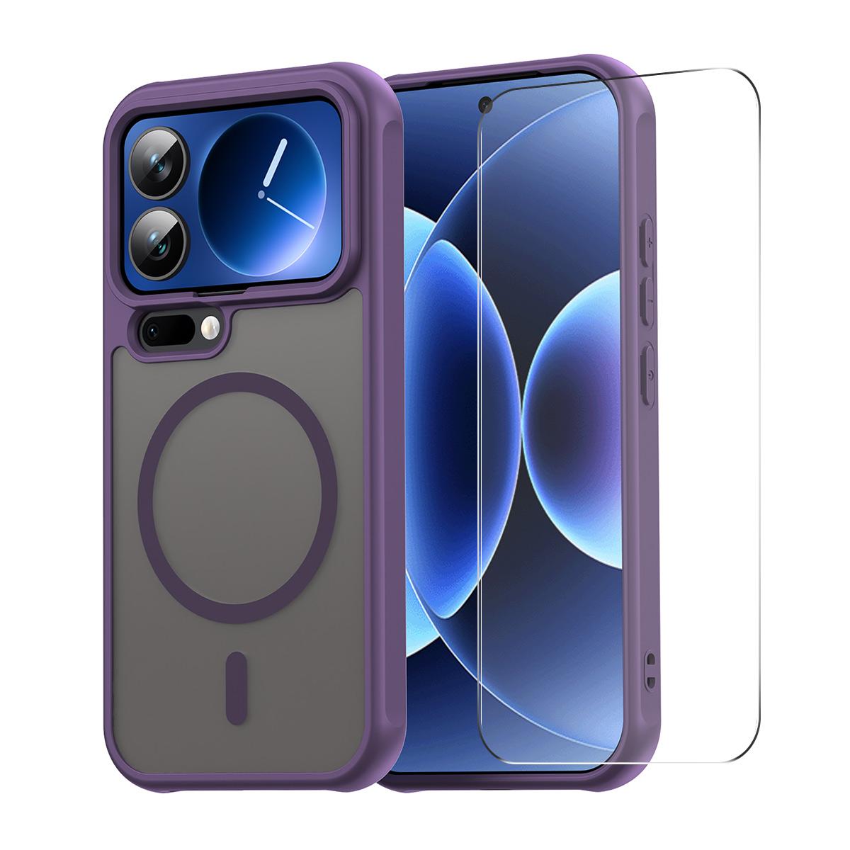 

Для Xiaomi 17 Pro Max ENKAY HAT PRINCE Магнітний чохол із підтримкою Загартованого скла Ультразвукове розблокування Матовий чохол для телефону з ПК ТПУ